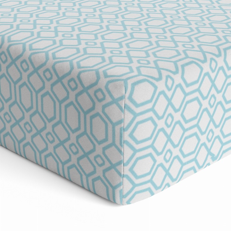 Fitted Crib Sheet - Turqoiseoctagon