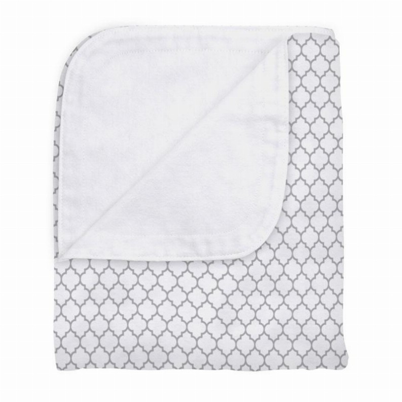 Flannel | Reversible Crib Blanket - 42x45 Grey Ornament