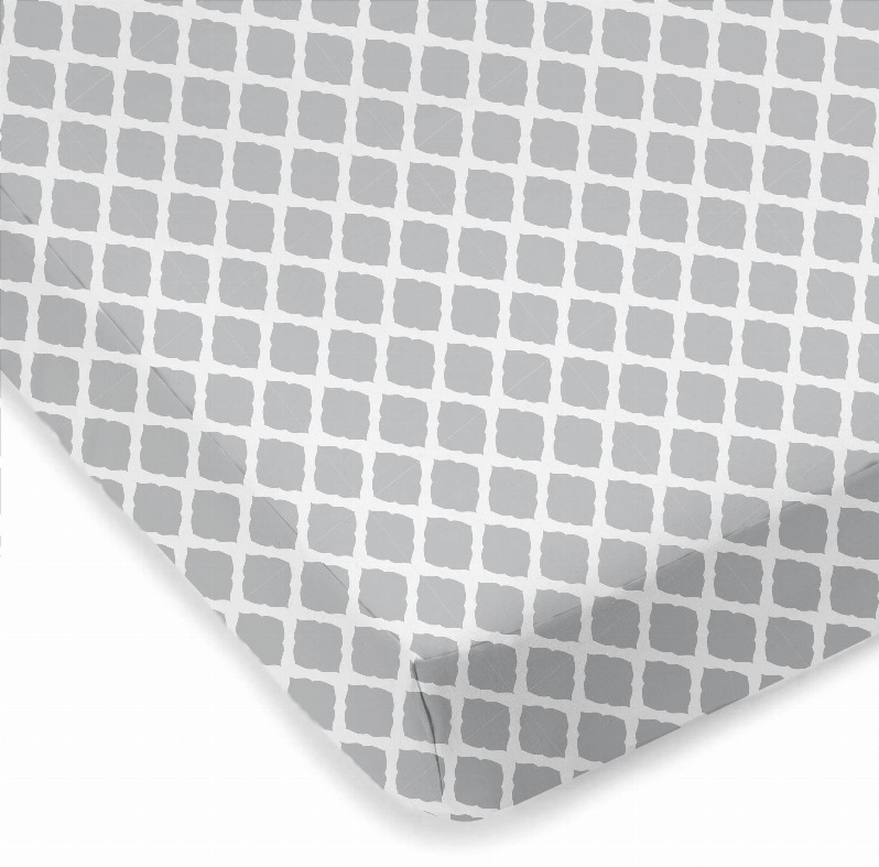 Flannel Mini Crib Sheet  Lattice1