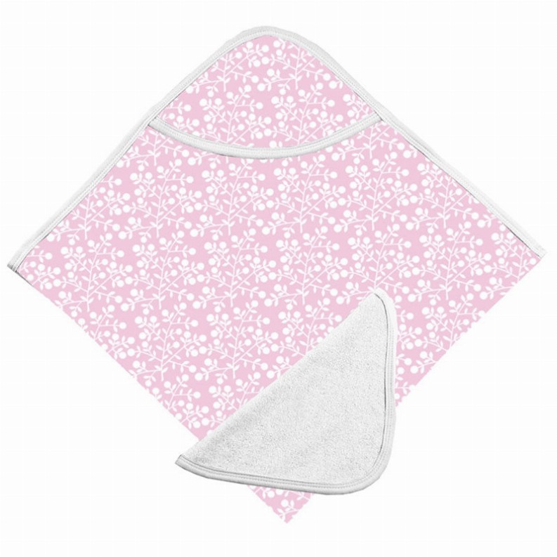 Hooded Bath Towel/Face Cloth - Pink Berries