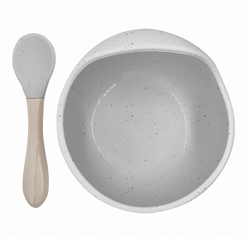 Siliscoop Bowl & Spoon - Day Dream Grey