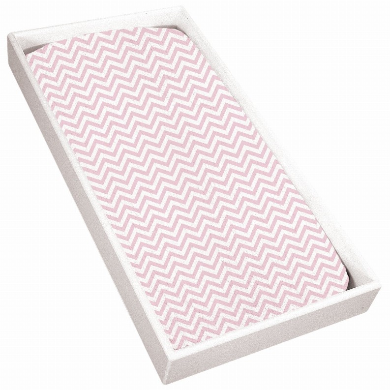 Terry Change Pad Sheet - Pink Chevron