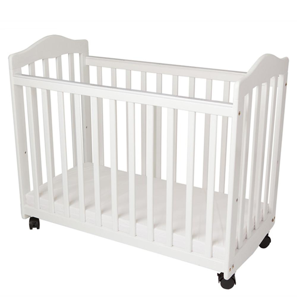 2-in-1 Convertible Cradle & Mini Crib with Mattress, White