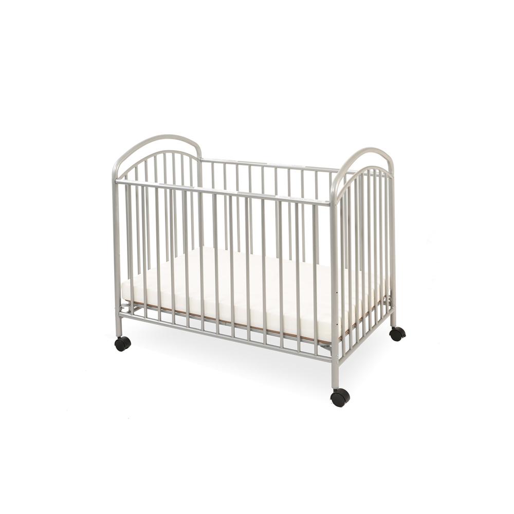 Classic Arched Mini/Portable/Compact Crib, Pewter