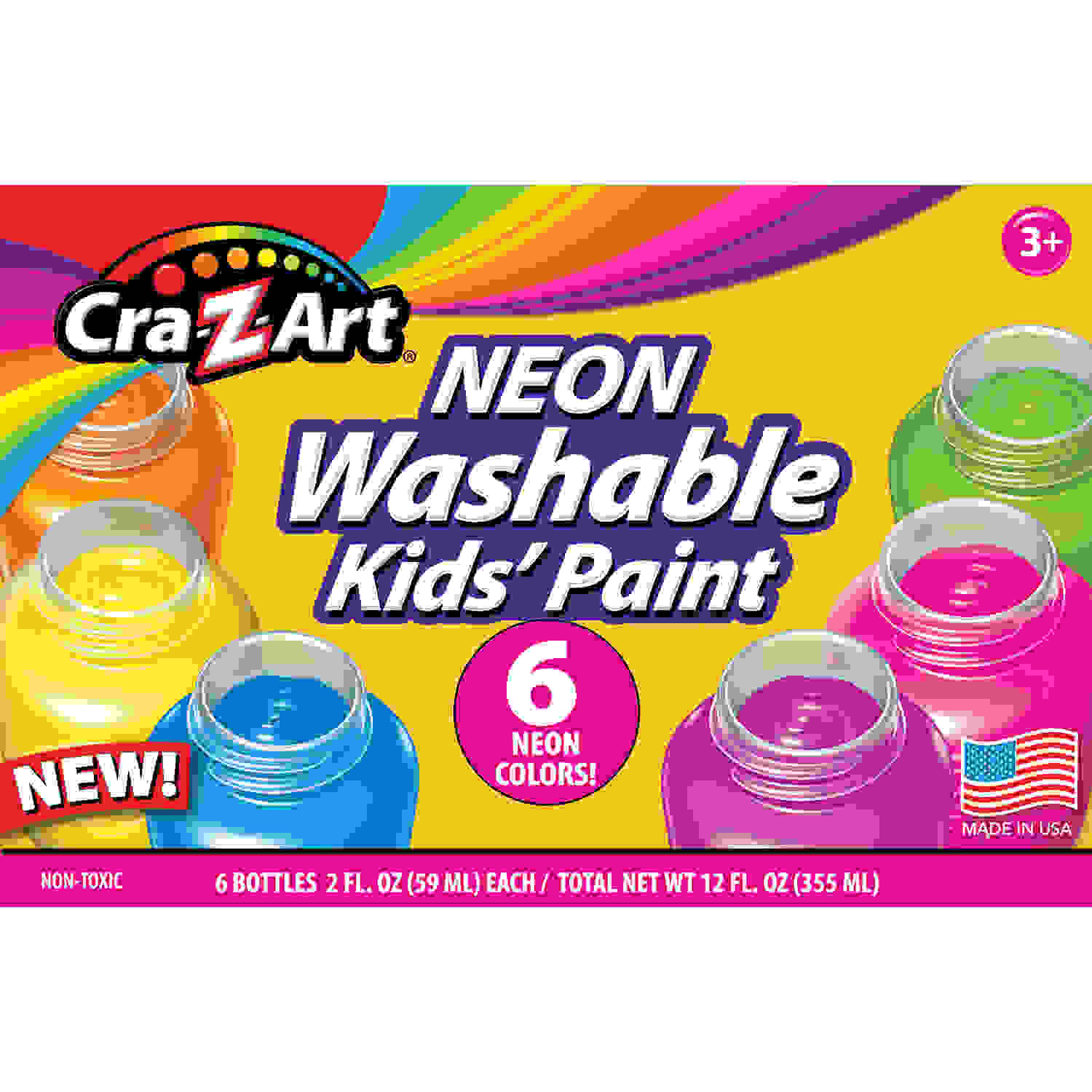 Washable Neon Paint, 6 Count