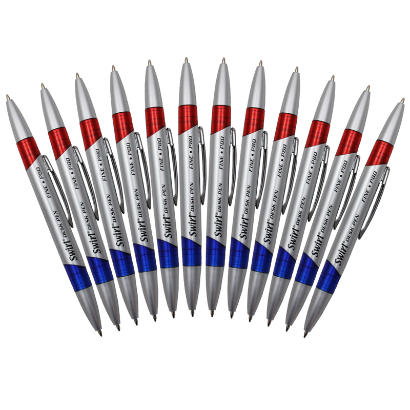Swirl Ink Pens, Red/Blue Combo, Pack of 12