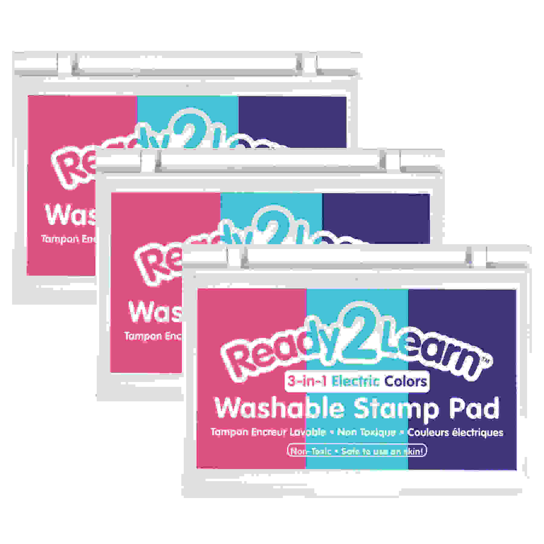 Washable Stamp Pad - 3-in-1 Electric Colors - Pack of 3