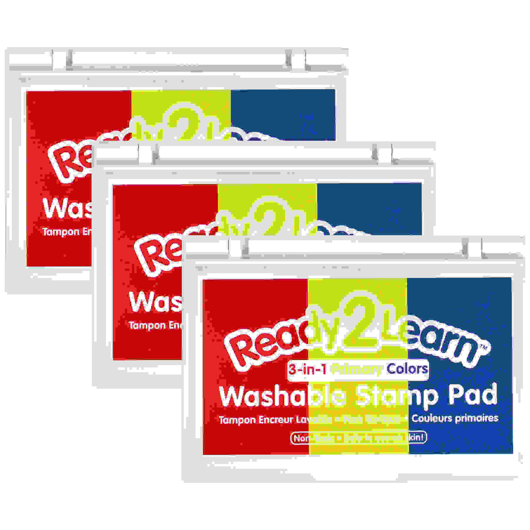 Washable Stamp Pad - 3-in-1 Primary Colors - Pack of 3