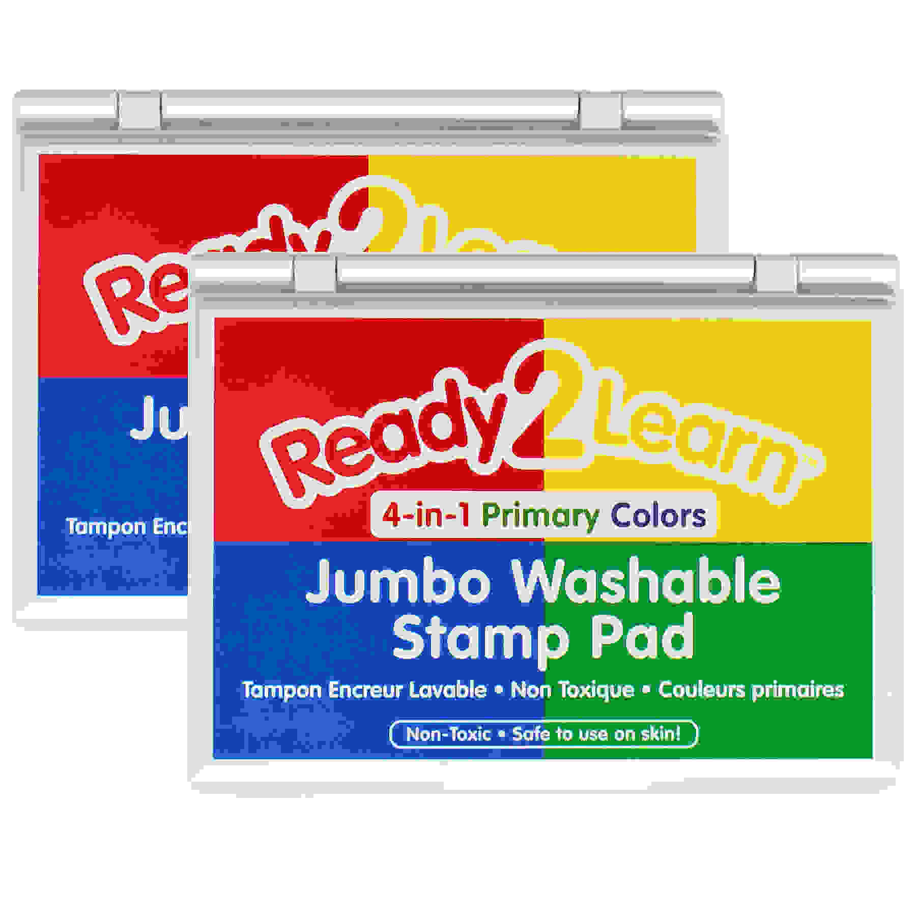 Jumbo Washable Stamp Pad - 4-in-1 Primary Colors - Pack of 2