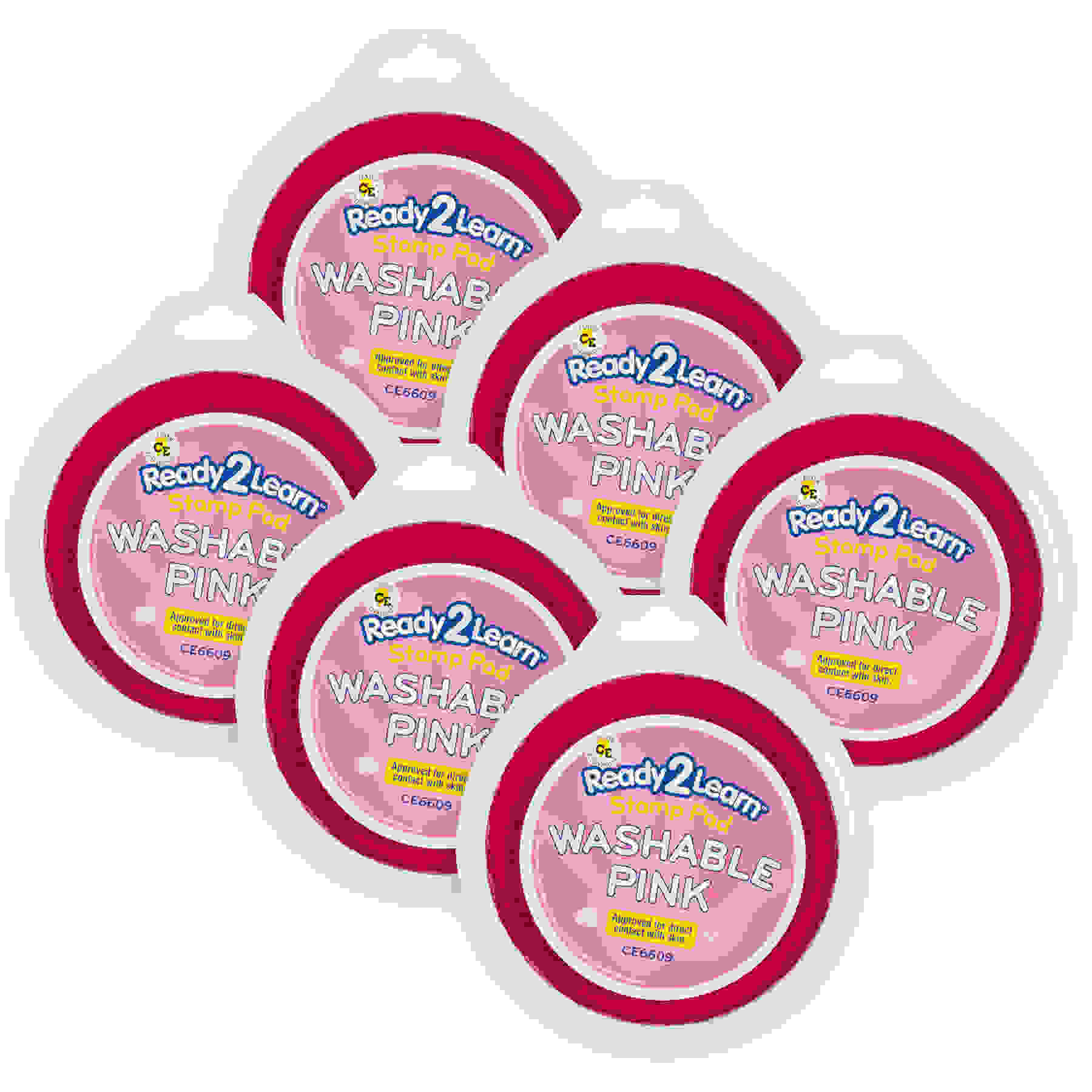 Ready2Learn Jumbo Washable Stamp Pad, Pink, Pack of 6