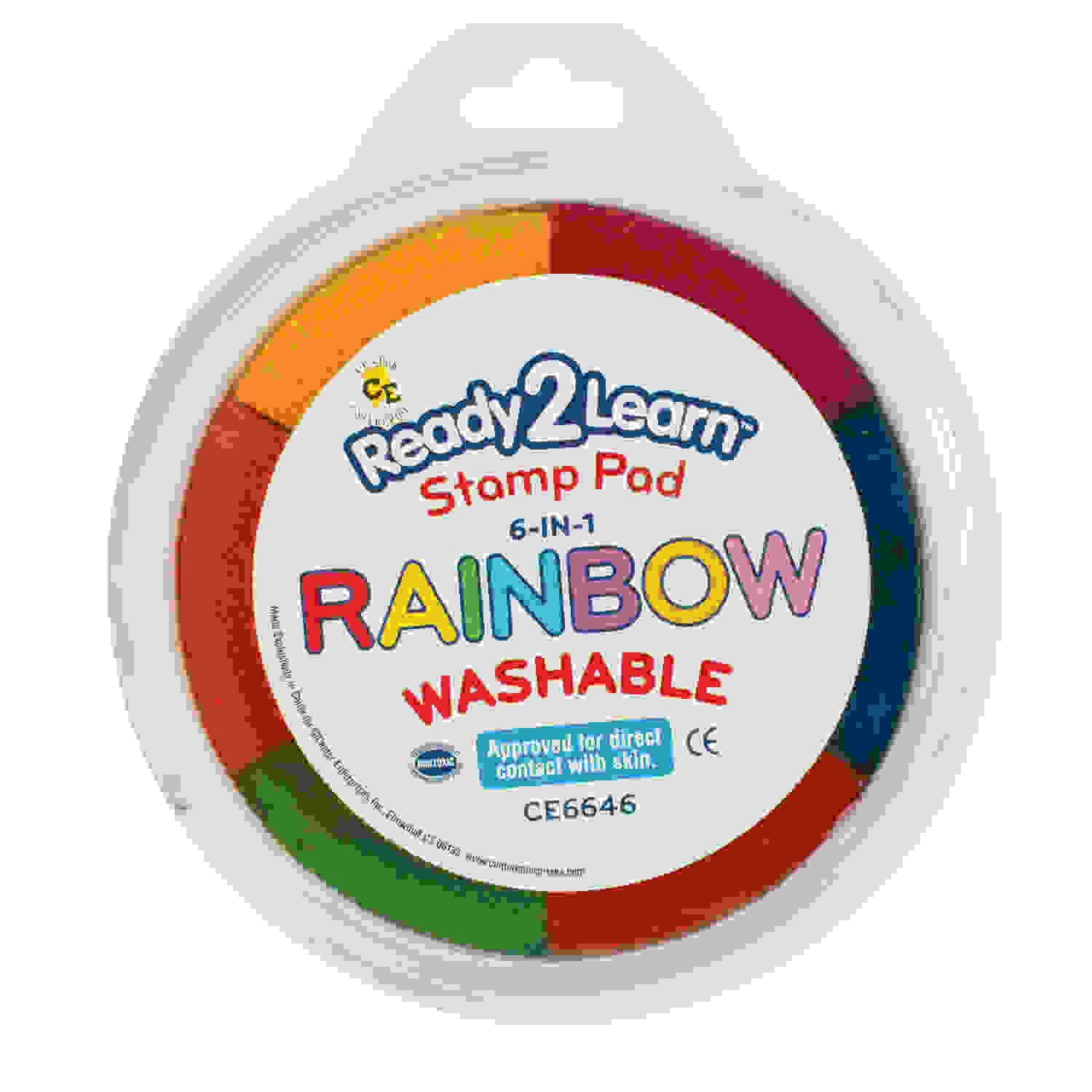 Jumbo 6-in-1 Circular Washable Stamp Pad - Rainbow