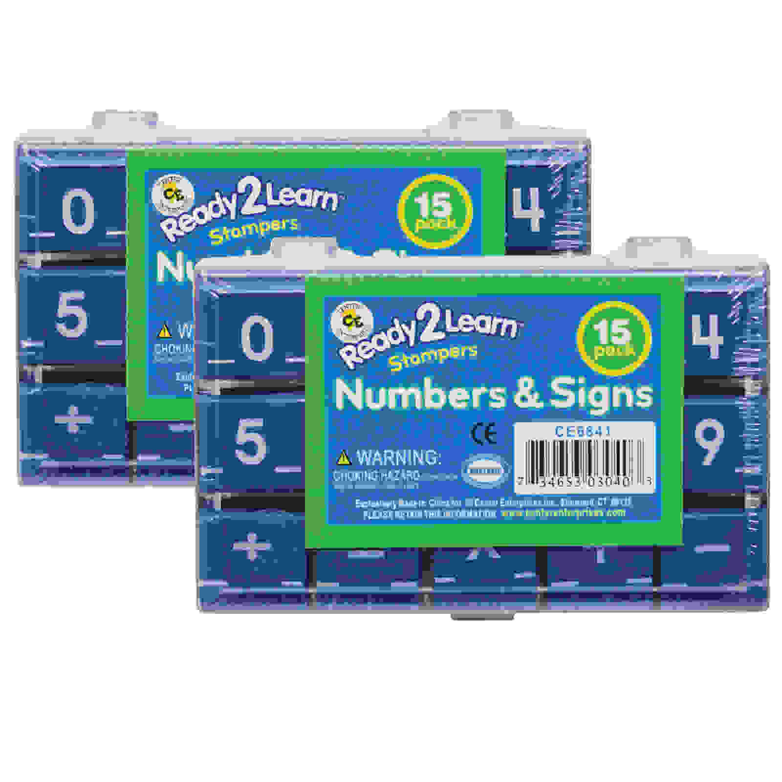 Numbers & Signs Stamps, 15 Per Set, 2 Sets