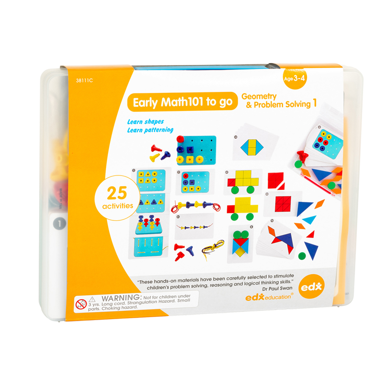 Early Math101 to go - Ages 3-4 - Geometry & Problem Solving - In Home Learning Kit for Kids - Homeschool Math Resources with 25+