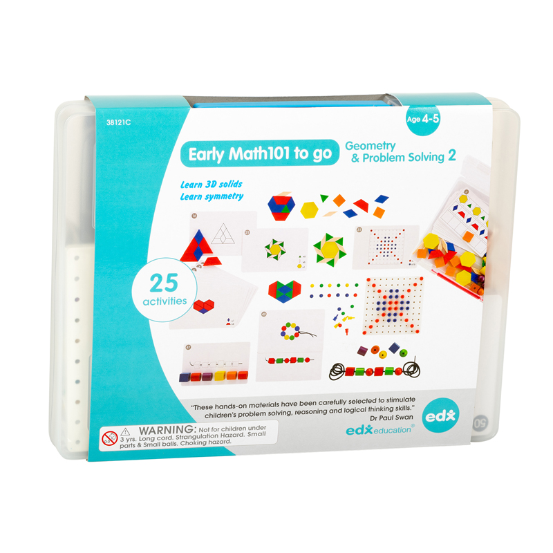 Early Math101 to go - Ages 4-5 - Geometry & Problem Solving - In Home Learning Kit for Kids - Homeschool Math Resources with 25+
