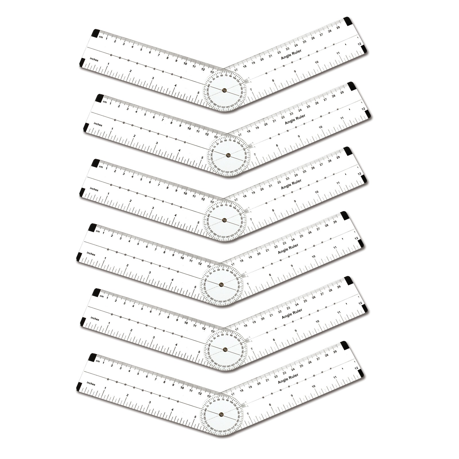 Angle Measurement Ruler, Pack of 6