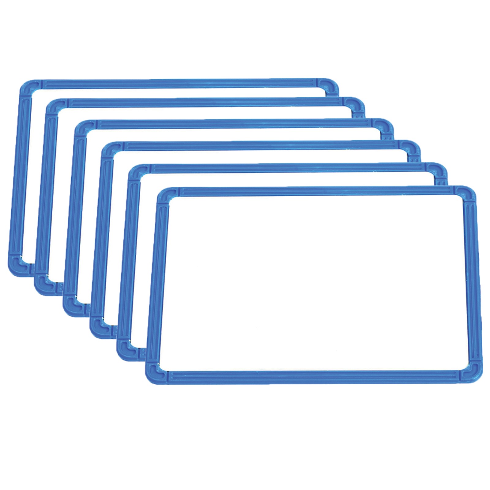 Plastic Framed Metal Whiteboards - Blue - Set of 6