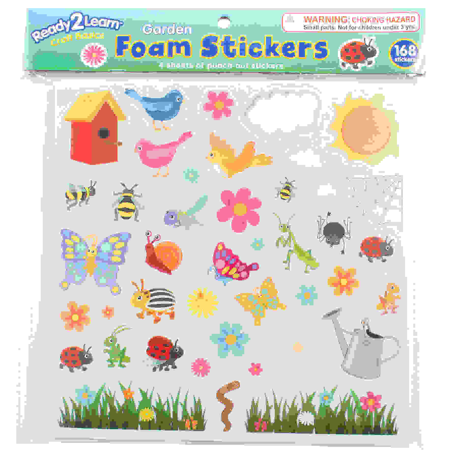 Foam Stickers, Garden, Pack of 168