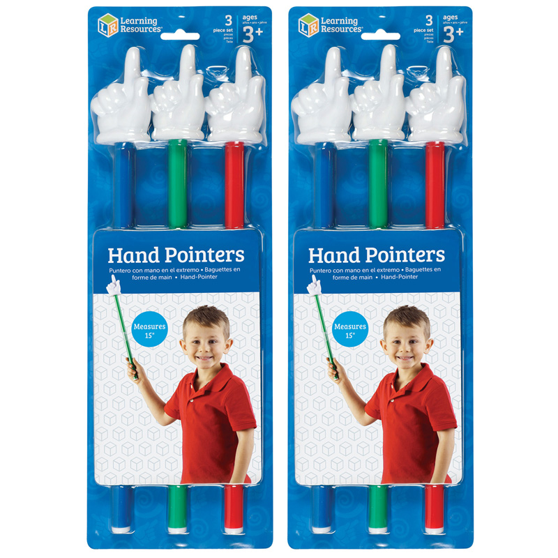 15" Hand Pointers, 3 Per Pack, 2 Packs