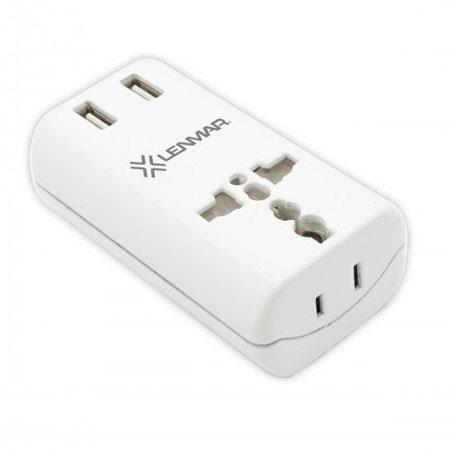 Lenmar AC150USBW Ultra-Compact All-in-One Travel Adapter with USB Port (White)