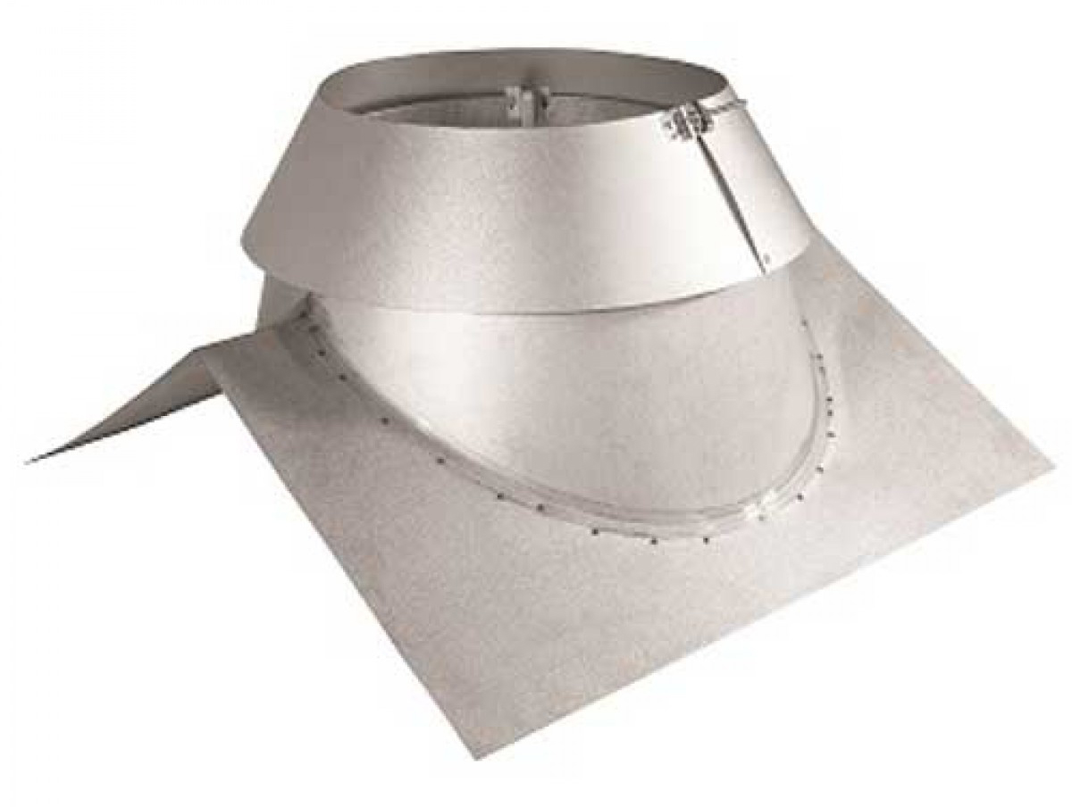 6" Secure Temp 8/12 - 12/12 Pitch Roof Flashing Peak With Storm Collar - 6FPBR