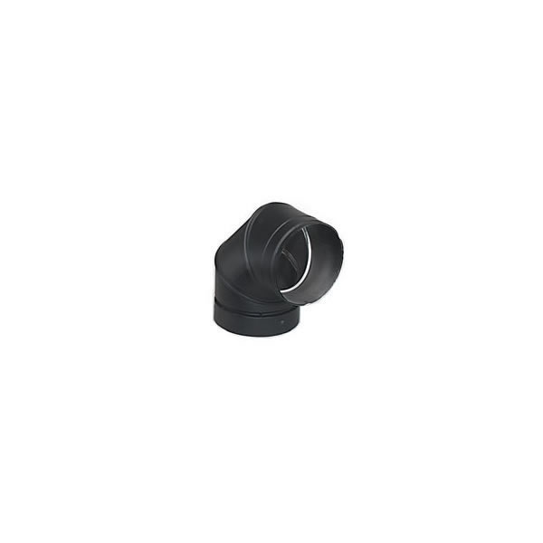 6" Security Double-Wall Black Stovepipe 90 Deg Elbow, Sectioned,non-adjustable
