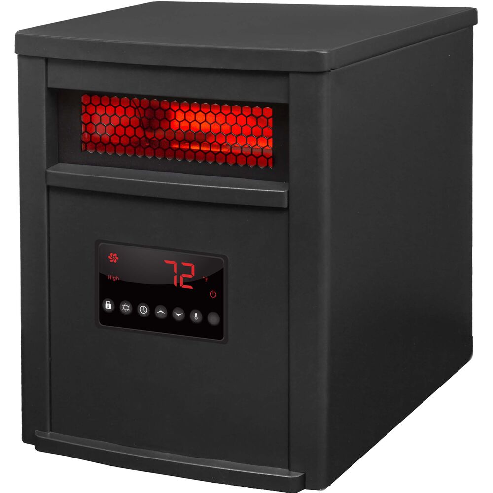 6-element infrared heater-black steel cabinet