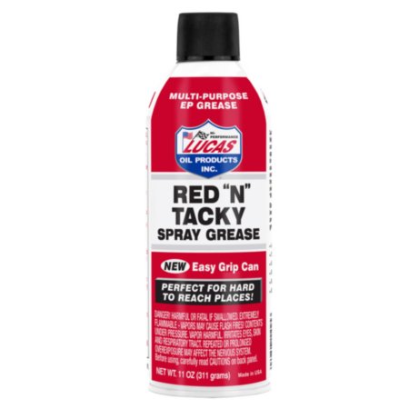 Lucas Oil Red "N" Tacky Grease - Easy Grip Aerosol Spray 11 Ounce