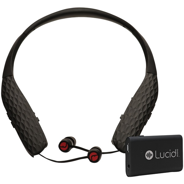 Lucid Audio HLT-EARBUD-HS-TV HearBand with Bluetooth, Microphones & TV Streamer (Black)