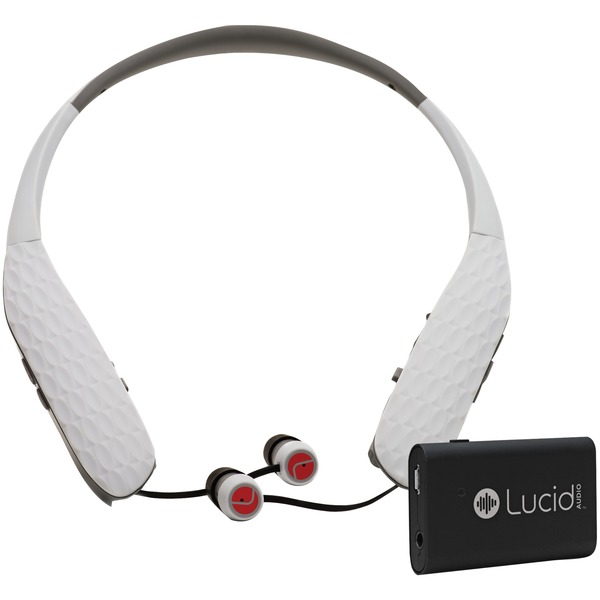 Lucid Audio HLT-EARBUD-P-HS-TV HearBand with Bluetooth, Microphones & TV Streamer (White)