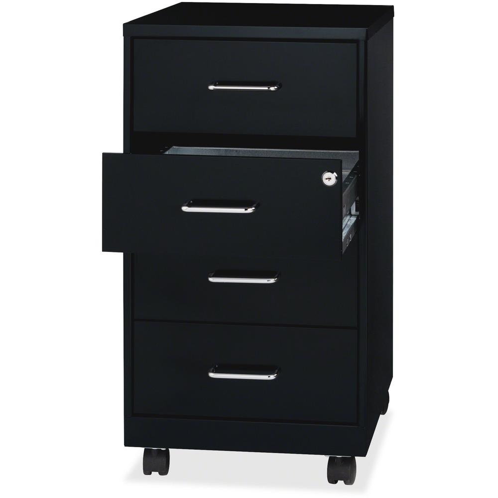 LYS Mobile Storage Cabinet - 14.3" x 18" x 26.5" - 4 x Drawer(s) for File - Letter, Legal - Glide Suspension, Locking Drawer, Mo