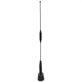Larsen - NMO150/450/758 17-3/4" Black Tri-Band Antenna With Spring For Frequencies 150, 450 & 748 Mhz, 3 /4" Nmo Base Mount