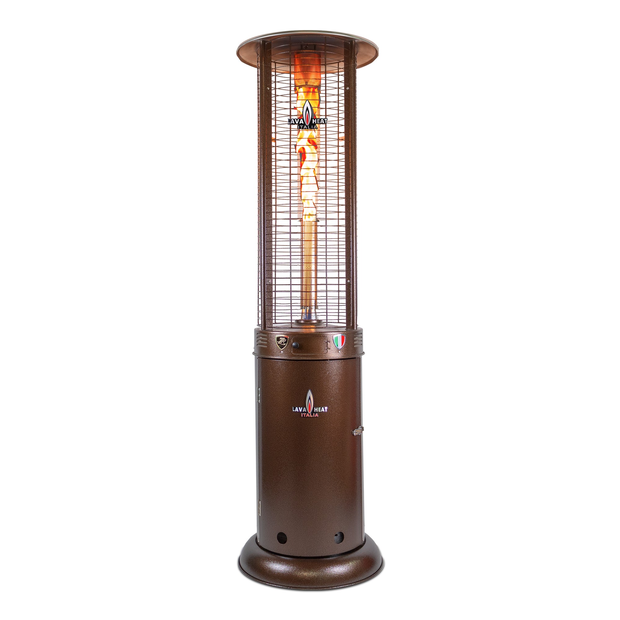 The Lava Heat Italia R-Line 7 Foot Commercial Flame Tower Heater, Manual Ignition, Heritage Bronze Finish, Natural Gas