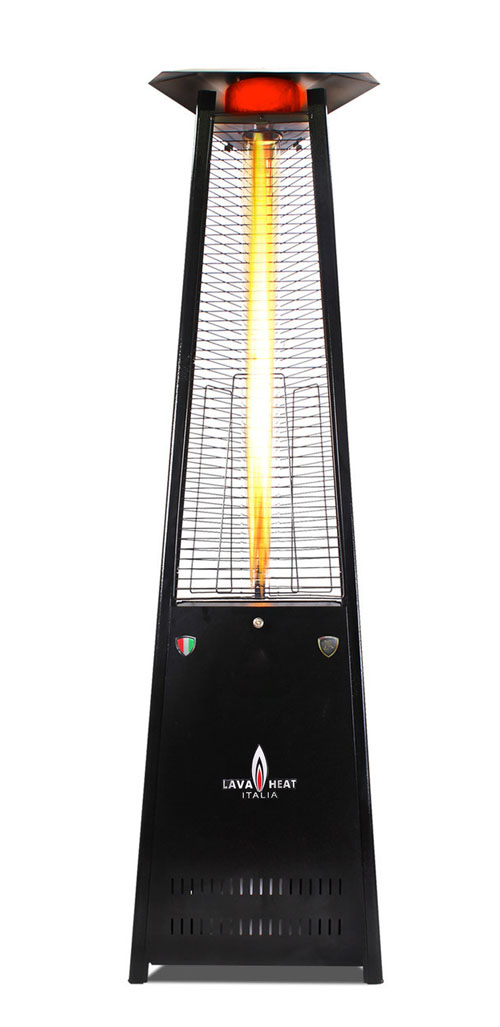 The Lava Heat Italia A-Line 8 foot Commercial Flame Tower Heater, Manual Ignition, Hammered Black Finish, Natural Gas