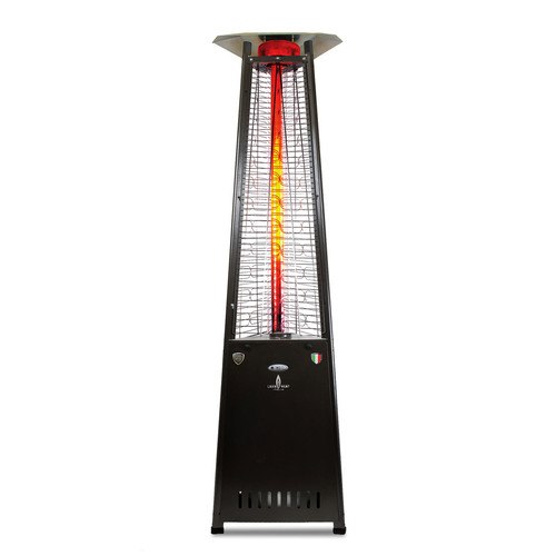 The Lava Heat Italia A-Line 8 foot Commercial Flame Tower Heater, Electronic Ignition, Hammered Black Finish, Natural Gas