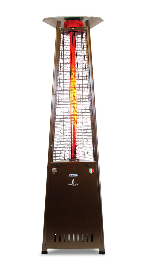 The Lava Heat Italia A-Line 8 foot Commercial Flame Tower Heater, Electronic Ignition, Heritage Bronze Finish, Liquid Propane