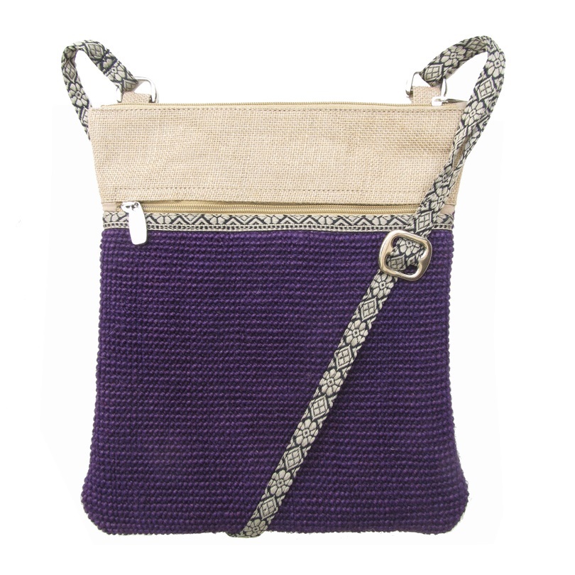 Leaf & Fiber Kindle Eco-Friedly Cross-Body Bag - Purple