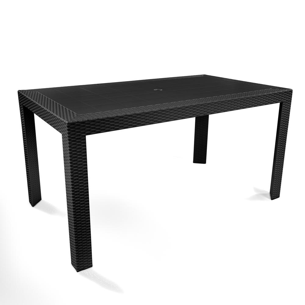 LeisureMod Mace Weave Design Outdoor Dining Table MT55BL