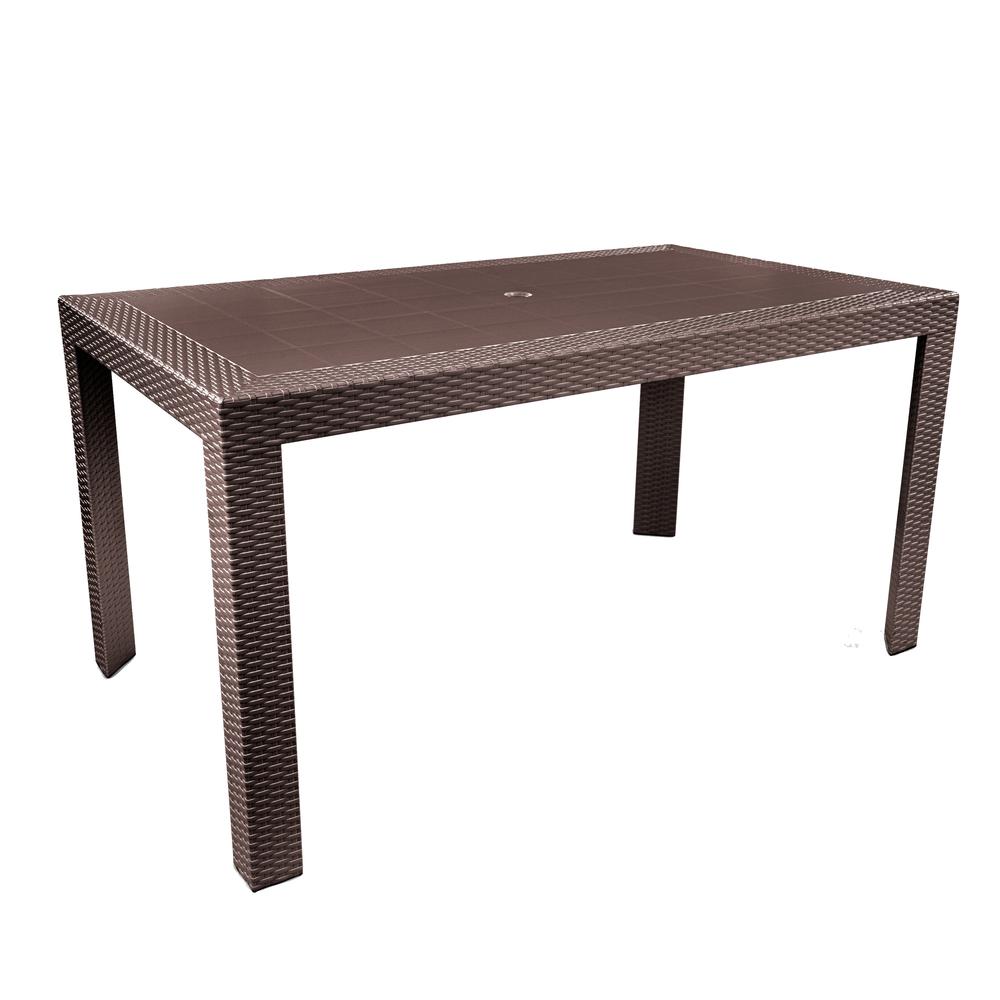 LeisureMod Mace Weave Design Outdoor Dining Table MT55BR