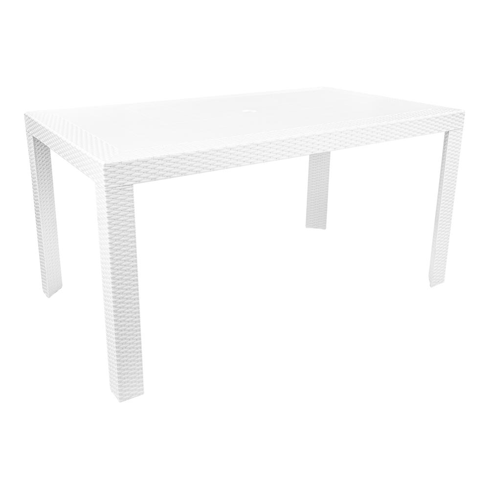 LeisureMod Mace Weave Design Outdoor Dining Table MT55W