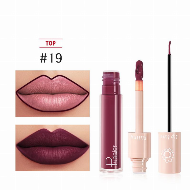 2020 New Pudaier Duo Lip Liner & Matte Liquid Lipstick - #19 Sangria