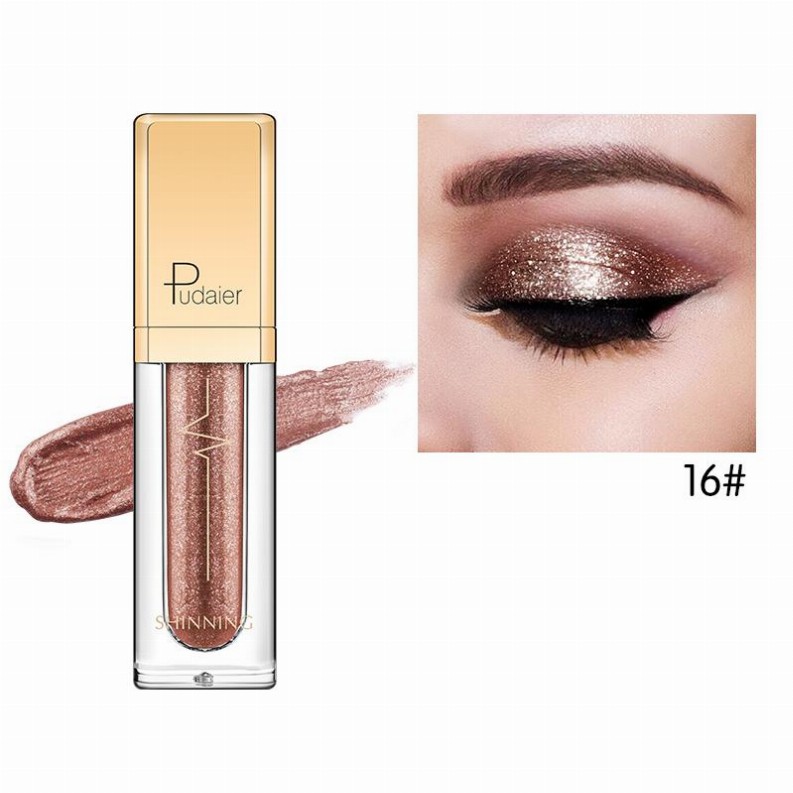 Pudaier Glitter & Glow Liquid Eyeshadow - # 16 Caramel Brown