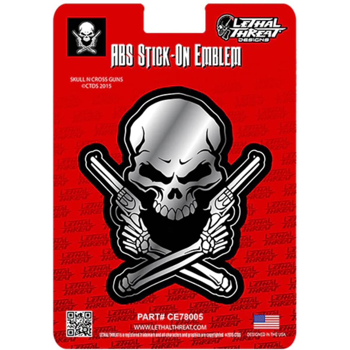 ABS Stick On Emblem Skull and Guns