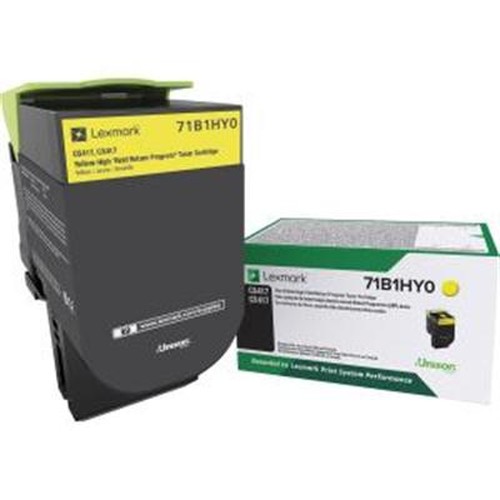 Lexmark Original High Yield Laser Toner Cartridge - Yellow - 1 Each - 3500 Pages
