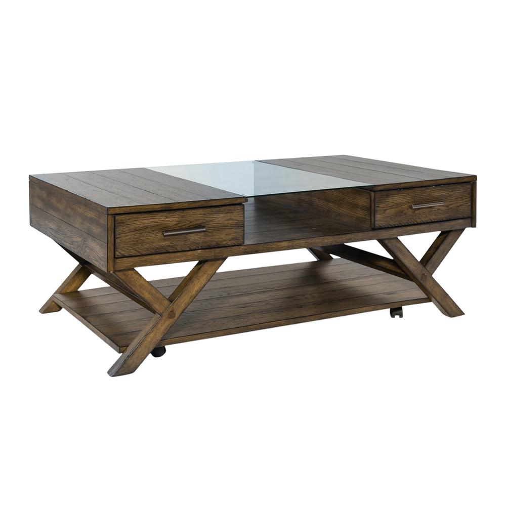 Display Cocktail Table Transitional Brown