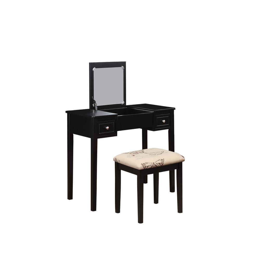 Black Butterfly Vanity And Stool