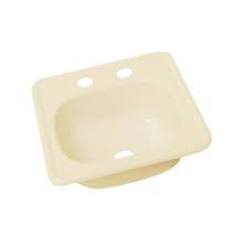15In X 15In Square Sink; 2 Faucet Holes - Parchment