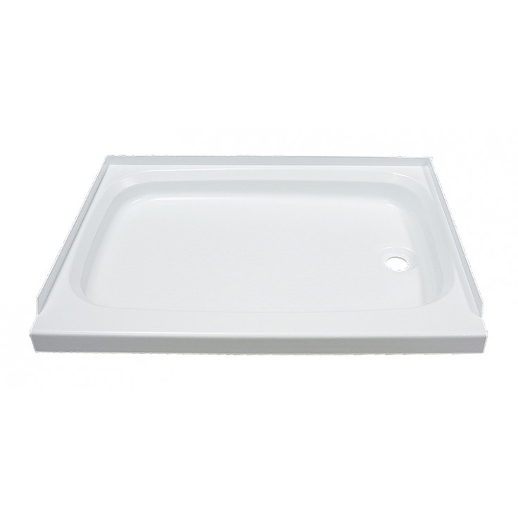 24In X 32In Shower Pan; Right Drain - White