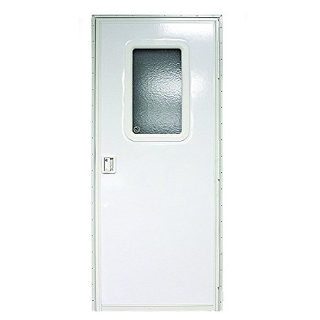 30In X 72In Rh Square Entry Door, Polar White
