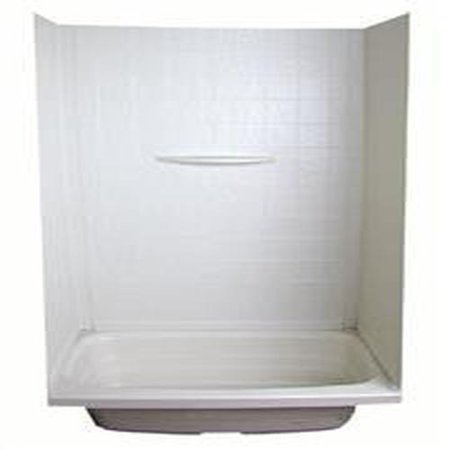 24In X 36In X 62In Bathtub & Shower Pan Surround; 1-Piece Design; Picture Frame Finish - White