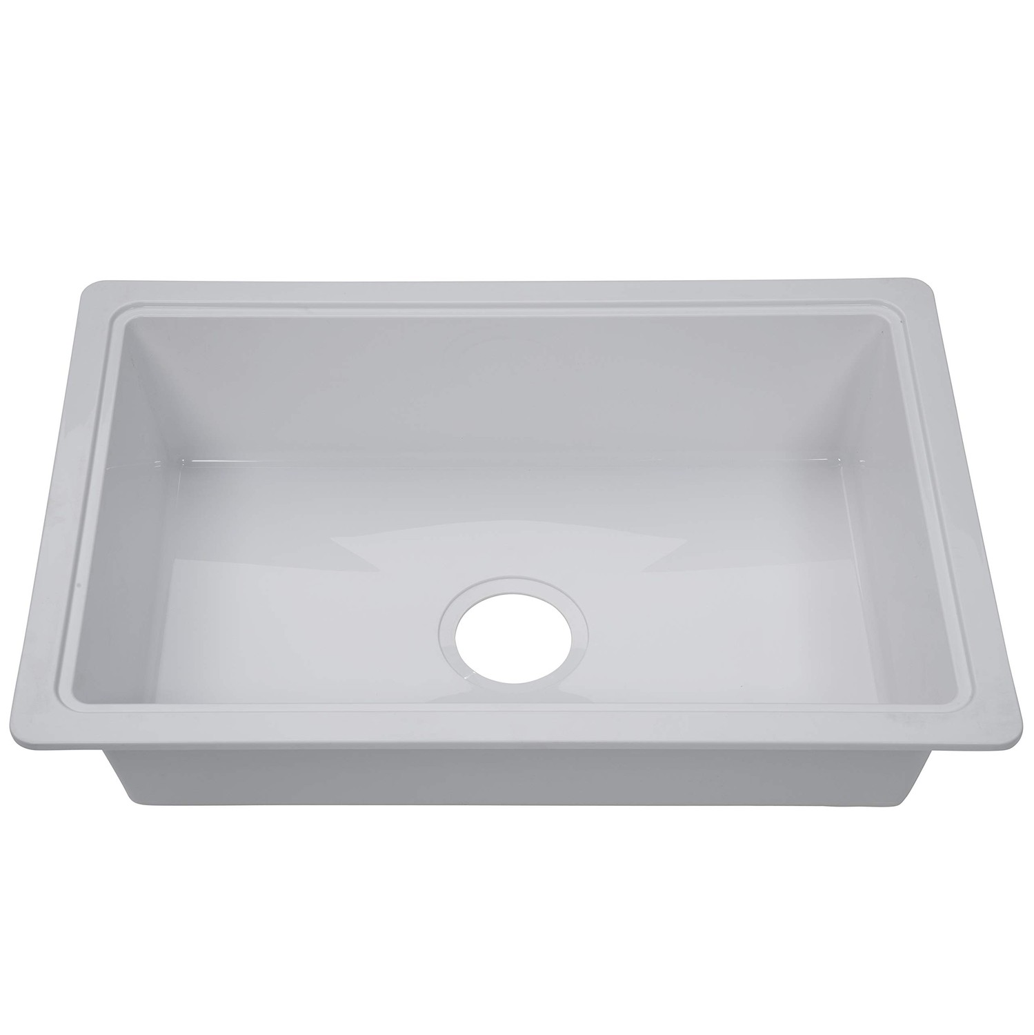 25In X 17In Single Bowl Sink - White